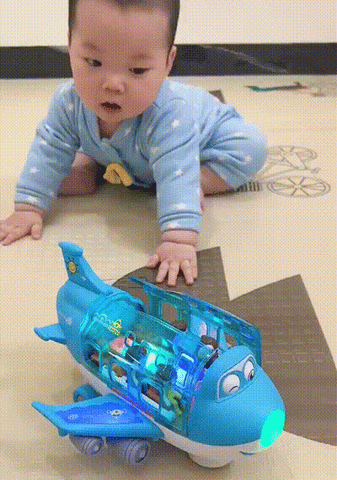 360° Rotating Gear Airplane Toy with Lights &amp; Music