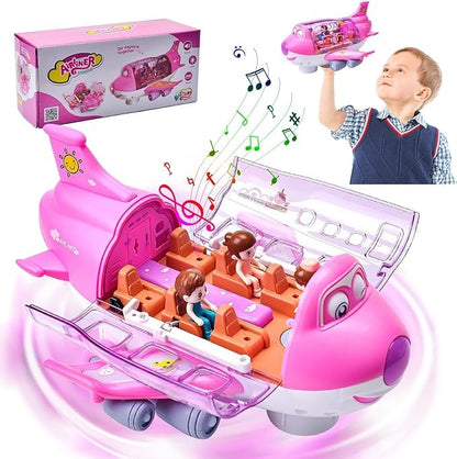 360° Rotating Gear Airplane Toy with Lights &amp; Music