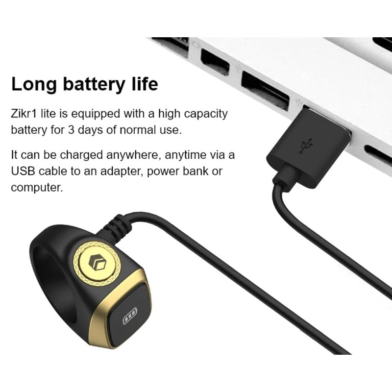 Zikr Smart Ring with Digital Tasbeeh Counter