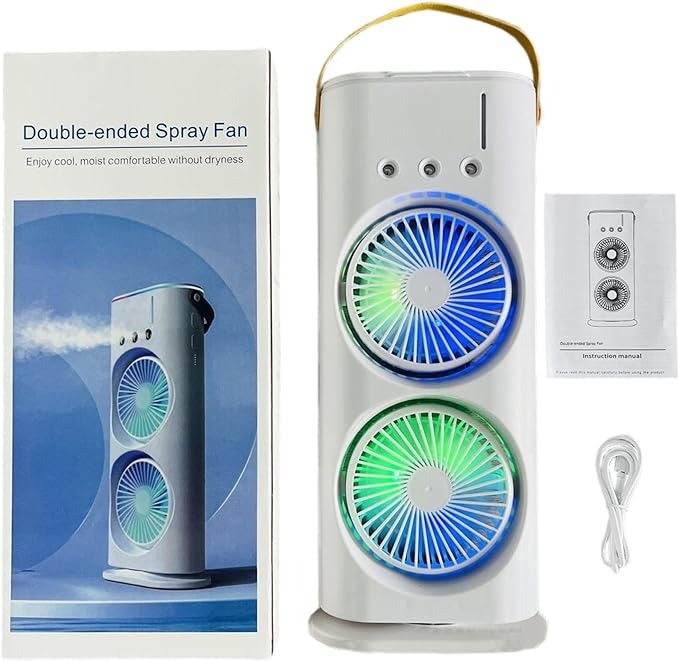 Double-Ended Spray Fan with Cooling Mist