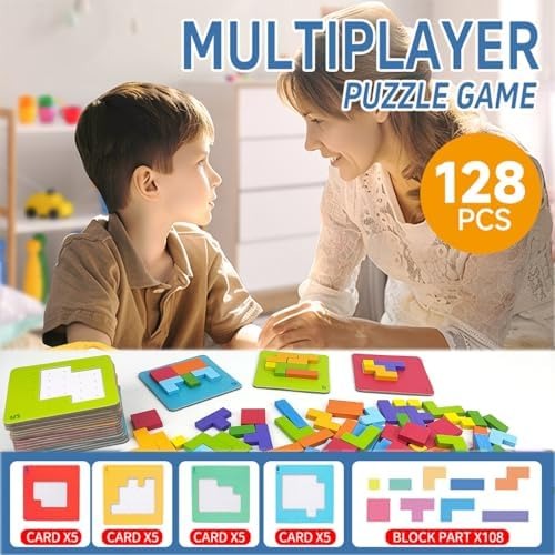 128 PCS Intelligent Puzzle Game for Kids