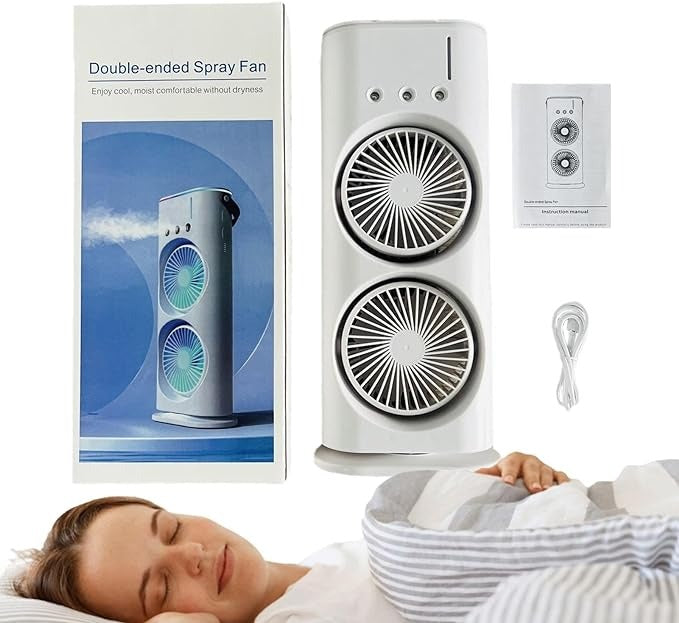Double-Ended Spray Fan with Cooling Mist