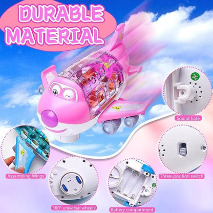 360° Rotating Gear Airplane Toy with Lights &amp; Music