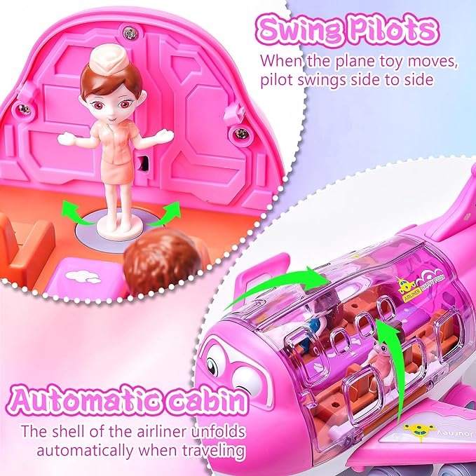 360° Rotating Gear Airplane Toy with Lights &amp; Music