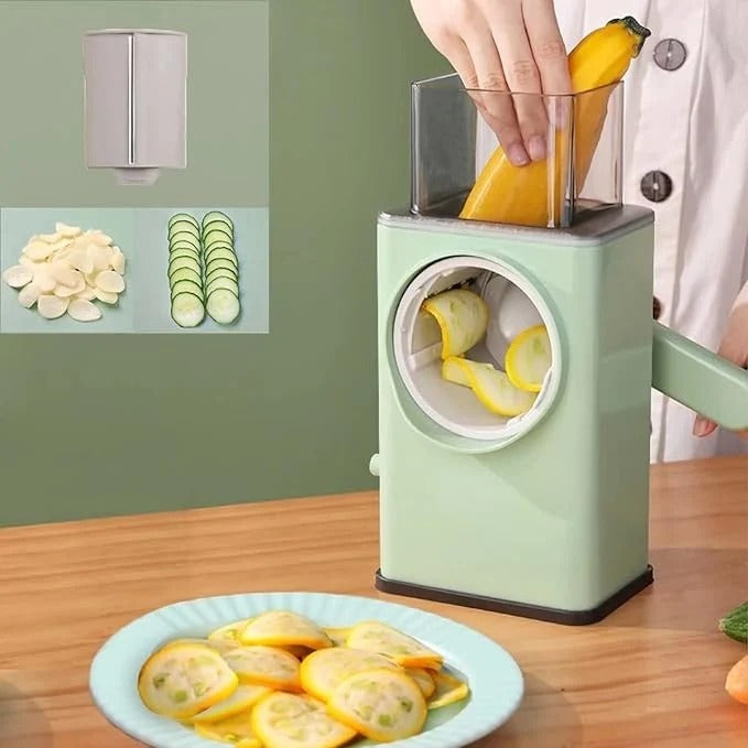 3-in-1 Rotary Stainless Steel Vegetable Slicer