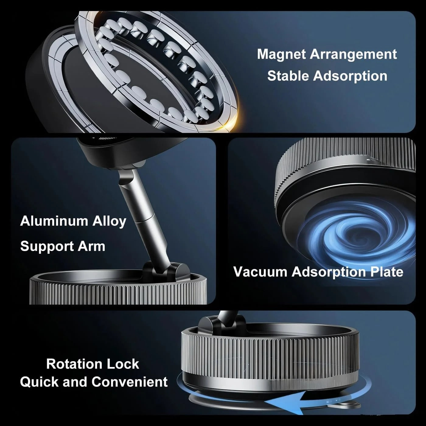 Vacuum Suction Magnetic Phone Holder | حامل هاتف مغناطيسي بتقنية الشفط