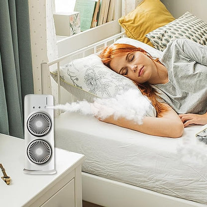 Double-Ended Spray Fan with Cooling Mist