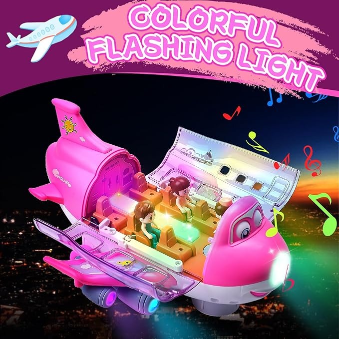 360° Rotating Gear Airplane Toy with Lights &amp; Music