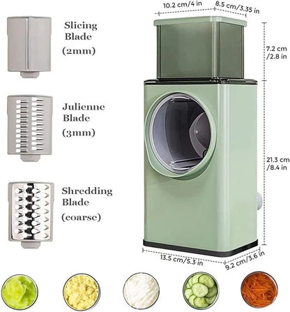 3-in-1 Rotary Stainless Steel Vegetable Slicer