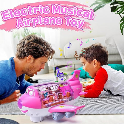 360° Rotating Gear Airplane Toy with Lights &amp; Music
